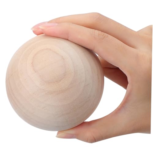 WOONEKY Unlackierte Holzkugel Rund Solide Holzsphere für DIY Bastelprojekte Malen Lehrmaterial Tischdekoration von WOONEKY