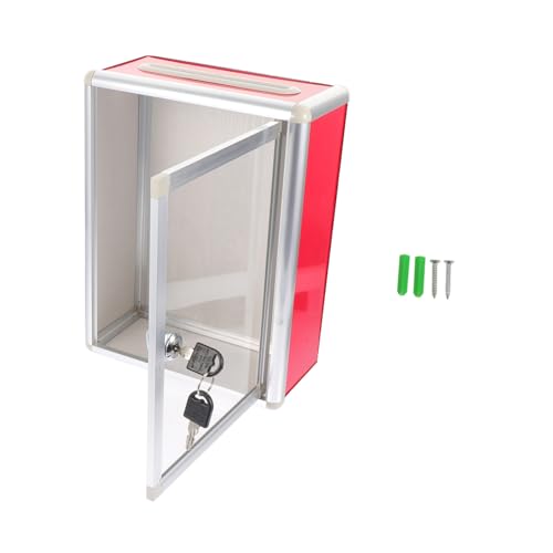 WOONEKY Vorschlagsbox Mittel Transparent Rot Büro Briefkasten Wandmontage Sichere Aufbewahrung für Briefe und Beschwerden in Büros Geschäften Fabriken Langlebig und Hautfreundlich WOONEKY Vorschlagsbox Mittel Transparent Rot Büro Briefkasten Wandmontage Sichere Aufbewahrung für Briefe und Beschwerden in Büros Geschäften Fabriken Langlebig und Hautfreundlich von WOONEKY