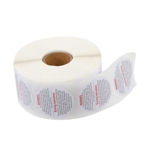 WOONEKY Wasserfeste Selbstklebende Kerzenwarnaufkleber Runde Langlebige Sicherheitsetiketten für Kerzengläser und DIY Kerzenherstellung Geeignet WOONEKY Wasserfeste Selbstklebende Kerzenwarnaufkleber Runde Langlebige Sicherheitsetiketten für Kerzengläser und DIY Kerzenherstellung Geeignet von WOONEKY