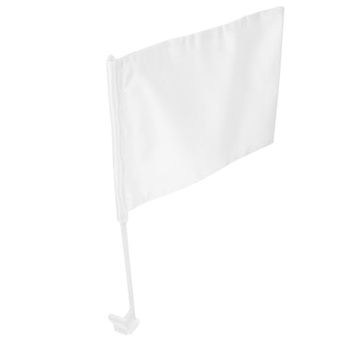 WOONEKY Weiße DIY Blank Flag Auto Flagge Doppelseitig Heat Transfer Fahne für Outdoor Dekoration Garten Party Feier von WOONEKY