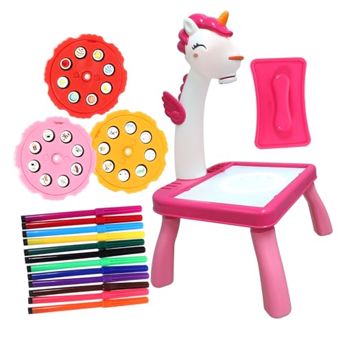 WOONEKY Zeichentisch mit Projektor Rosa Einhorn Projektionsspielzeug Interaktives Lernspielzeug für Frühe Fördert Kreativität Hand Auge Koordination Langlebiges Sicheres Material WOONEKY Zeichentisch mit Projektor Rosa Einhorn Projektionsspielzeug Interaktives Lernspielzeug für Frühe Fördert Kreativität Hand Auge Koordination Langlebiges Sicheres Material von WOONEKY