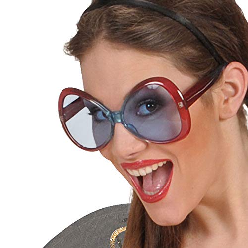 WOOOOZY Brille Hippie rot-türkis von WOOOOZY
