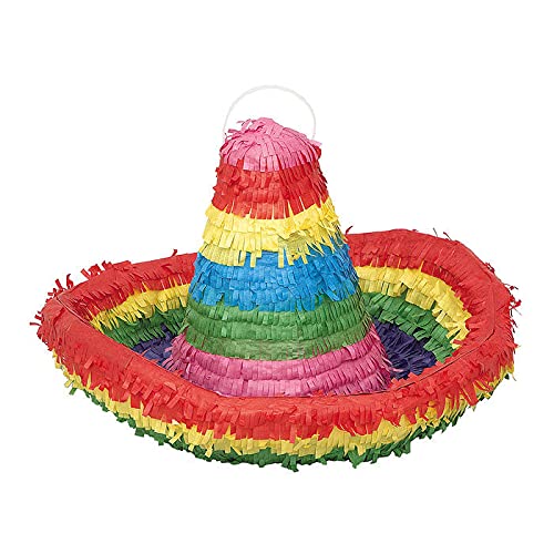 WOOOOZY NEU Pinata Sombrero Mexiko, für Kinder-Geburtstag & Party, Ideal zum Befüllen mit Süßigkeiten und Geschenken von PAPSTAR
