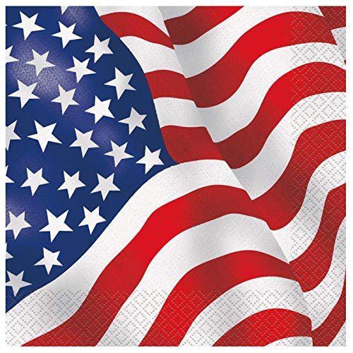 WOOOOZY NEU Servietten, Flagge Vereinigte Staaten / USA / Amerika, Größe: ca. 33 x 33 cm, 16 Stück von PAPSTAR