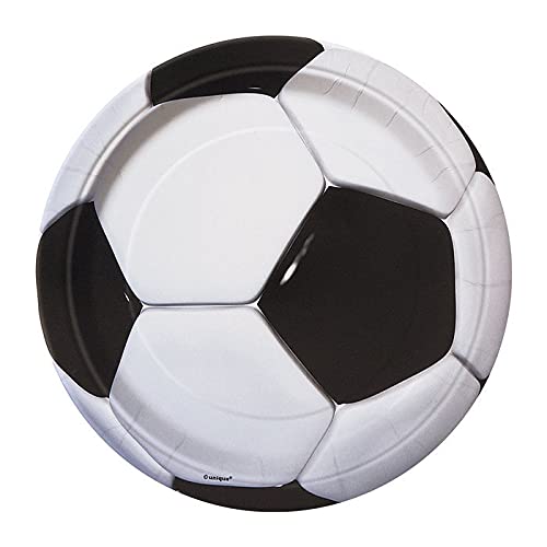 WOOOOZY NEU Teller aus Pappe mit Fußball für Kindergeburtstag, Größe ca. 18 cm, 8 Stück von PAPSTAR