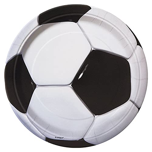 WOOOOZY NEU Teller aus Pappe mit Fußball für Kindergeburtstag, Größe ca. 23 cm, 8 Stück von WOOOOZY
