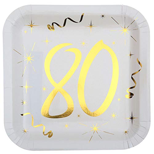 WOOOOZY Teller 80. Geburtstag Metallic, 23 cm, 10 St. WOOOOZY Teller 80. Geburtstag Metallic, 23 cm, 10 St. von PAPSTAR