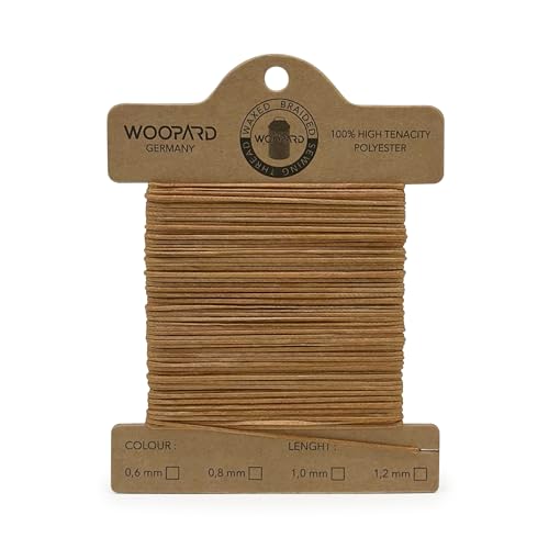 Woopard 0,6mm 50mt Leder Nähen Gewachste Faden Handnähen Hand Sewing Thread Caramel von WOOPARD