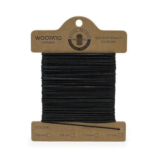 Woopard 0,6mm 50mt Leder Nähen Gewachste Faden Handnähen Hand Sewing Thread Schwarz von WOOPARD