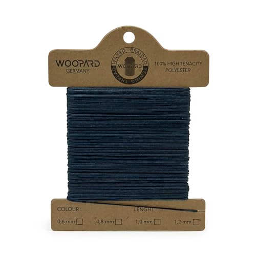 Woopard 0,6mm Leder Nähen Gewachste Faden Handnähen Hand Sewing Thread 25 meter Navy Blau von WOOPARD