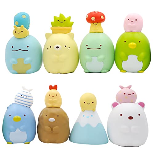 Mini Sumikko Gurashi Figuren, 8PCS Sumikko Gurashi Mini Figuren Set Cartoon Geburtstag Sumikko Gurashi Kuchen Dekoration Sumikko Gurashi Puppe Modell für Kinder Geburtstag Party Dekoration von WOOTONG