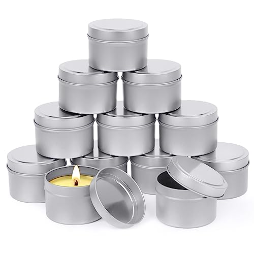 12er Kerzendosen mit Deckel 120 ml Leere Kerzenbehälter für die Kerzenherstellung Wiederverwendbare Runde Kerzengläser Metalldosen für Kerzen, Kerzengläser zur Kerzenherstellung, Kosmetikdose - Silber 12er Kerzendosen mit Deckel 120 ml Leere Kerzenbehälter für die Kerzenherstellung Wiederverwendbare Runde Kerzengläser Metalldosen für Kerzen, Kerzengläser zur Kerzenherstellung, Kosmetikdose - Silber von WOOWAIR