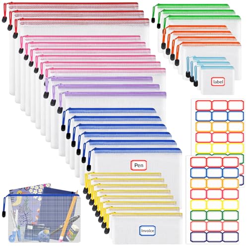 36 Stück Dokumententasche mit Reißverschluss A4 A5 A6 B4 B5 B6 B8, Wasserdicht Reißverschluss Dokumententaschen, Datei Tasche Zipper Tasche Mesh Plastic Zip Bag für Büros Schule 36 Stück Dokumententasche mit Reißverschluss A4 A5 A6 B4 B5 B6 B8, Wasserdicht Reißverschluss Dokumententaschen, Datei Tasche Zipper Tasche Mesh Plastic Zip Bag für Büros Schule von WOOWAIR