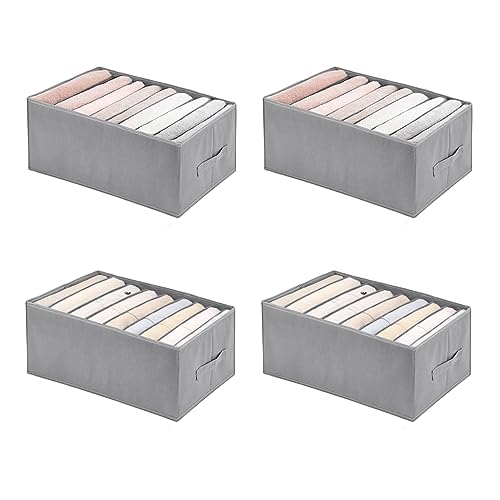 4 ser Kleiderschrank Organizer Hemden T-Shirts, 9 Fächer Schubladen Ordnungssystem im Kleiderschrank Schubladen Kommode, Faltbarer Stoff Große PE-Hartplatte Schrank Organizer Kleiderschrank-44*30*20cm 4 ser Kleiderschrank Organizer Hemden T-Shirts, 9 Fächer Schubladen Ordnungssystem im Kleiderschrank Schubladen Kommode, Faltbarer Stoff Große PE-Hartplatte Schrank Organizer Kleiderschrank-44*30*20cm von WOOWAIR