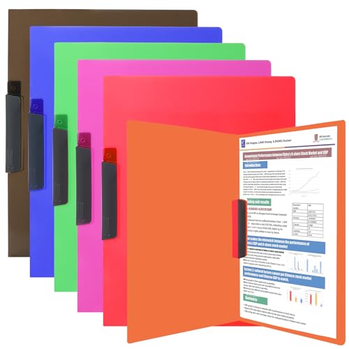 WOOWAIR 24 Stück Schnellhefter A4 Plastik, Klemmhefter A4, Ordnerschutz Transluzenter Schnellhefter Plastik Stabil Klemmmappe Swing Clip für Schule Büro, Twill-Struktur, 6 Farben WOOWAIR 24 Stück Schnellhefter A4 Plastik, Klemmhefter A4, Ordnerschutz Transluzenter Schnellhefter Plastik Stabil Klemmmappe Swing Clip für Schule Büro, Twill-Struktur, 6 Farben von WOOWAIR