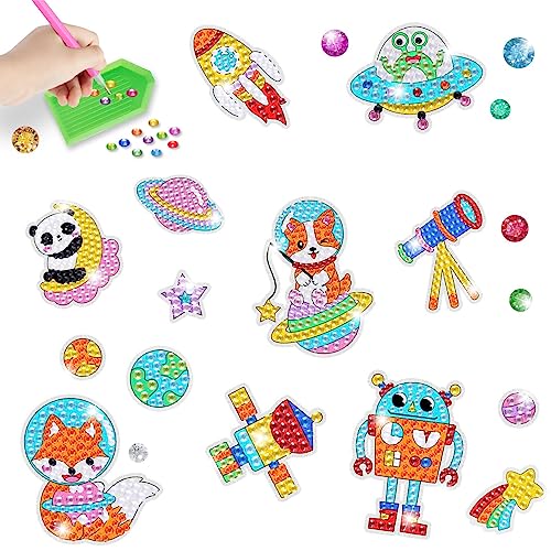 WOOXDYUK 20er-Pack Kinder-Diamantmalerei, DIY 5D-Weltraum-Diamant-Kunst-Mosaik-Aufkleber, 5D-Kinder-Diamantmalerei-Aufkleber-Kit für Kinder und Erwachsene von WOOXDYUK