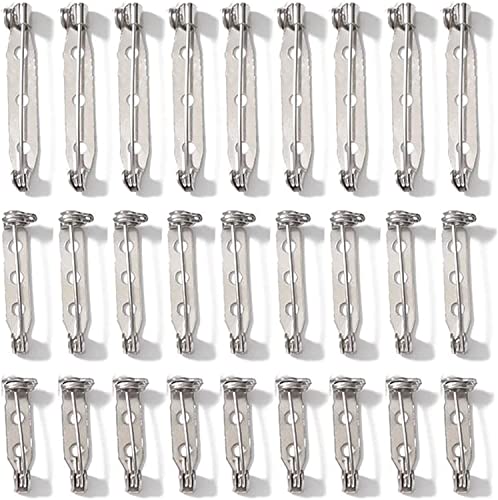 WOOXDYUK Pack of 100 Safety Pin, Brooch Pins for DIY Crafts (15/30/35 mm), Craft Safety Pins for Jewellery and Crafts (Silver), Tone Safety Pins for Brooch Back Clasps von WOOXDYUK
