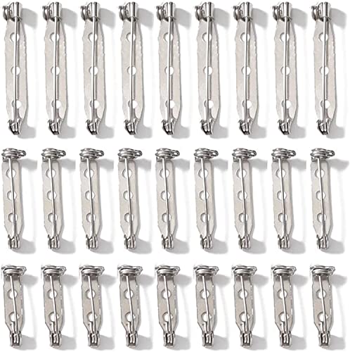 WOOXDYUK Pack of 100 Safety Pin, Brooch Pins for DIY Crafts (38/40/45 mm), Craft Safety Pins for Jewellery and Crafts (Silver), Tone Safety Pins for Brooch Back Clasps von WOOXDYUK
