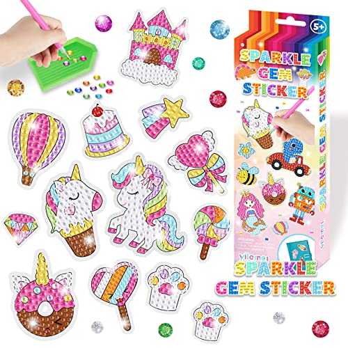 WOOXDYUK Packung mit 23 Diamanten Malerei Kinder, 5D Diamond Painting Sticker Kits für Kinder, DIY 5D Tier & Sea World Diamond Art Mosaik Aufkleber für Kinder Erwachsene von WOOXDYUK