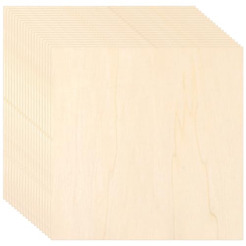 WOPPLXY 18 Stück Sperrholzplatte 1,5mm-2mm, 300 x 300 mm Bastelholz, Dünne Holzplatten zum Basteln für Malen, Laserschnitt, DIY Modell WOPPLXY 18 Stück Sperrholzplatte 1,5mm-2mm, 300 x 300 mm Bastelholz, Dünne Holzplatten zum Basteln für Malen, Laserschnitt, DIY Modell von WOPPLXY