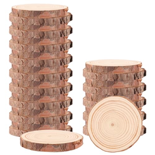 WOPPLXY 30stk Unvollendete Baumscheiben, Holzscheiben 9-10cm Durchmesser Ohne Loch, Runde Kiefer Holzscheibe für DIY, Hochzeit, Handwerk, Weihnachten Dekoration WOPPLXY 30stk Unvollendete Baumscheiben, Holzscheiben 9-10cm Durchmesser Ohne Loch, Runde Kiefer Holzscheibe für DIY, Hochzeit, Handwerk, Weihnachten Dekoration von WOPPLXY