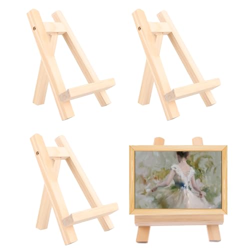 WOPPLXY 4 Stück Mini Staffelei, 15 x 20 cm, Klappbar, Traditionell-Modern, Holzfarbe, Holz WOPPLXY 4 Stück Mini Staffelei, 15 x 20 cm, Klappbar, Traditionell-Modern, Holzfarbe, Holz von WOPPLXY