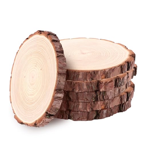 WOPPLXY 6 Stücke Baumscheiben, 2cm Dicke Holzscheiben 20 cm Durchmesser - 24 cm Durchmesser, Holzscheiben Deko Runde aus Naturholz für Holzuntersetzer, DIY Handwerk, Weihnachten Dekoration WOPPLXY 6 Stücke Baumscheiben, 2cm Dicke Holzscheiben 20 cm Durchmesser - 24 cm Durchmesser, Holzscheiben Deko Runde aus Naturholz für Holzuntersetzer, DIY Handwerk, Weihnachten Dekoration von WOPPLXY