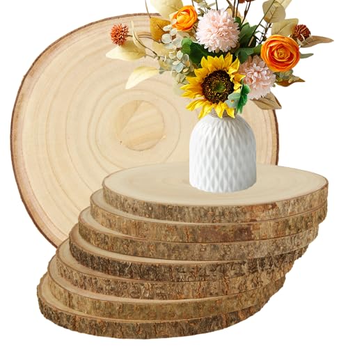 WOPPLXY 8 Stück große, unlackierte Holzscheiben für Tafelaufsätze, 22,9 - 25,4 cm, runde Holzscheiben für Tischdekoration, runde Holzscheiben, Holzscheiben, rustikale Holzplatten für Bastelarbeiten WOPPLXY 8 Stück große, unlackierte Holzscheiben für Tafelaufsätze, 22,9 - 25,4 cm, runde Holzscheiben für Tischdekoration, runde Holzscheiben, Holzscheiben, rustikale Holzplatten für Bastelarbeiten von WOPPLXY