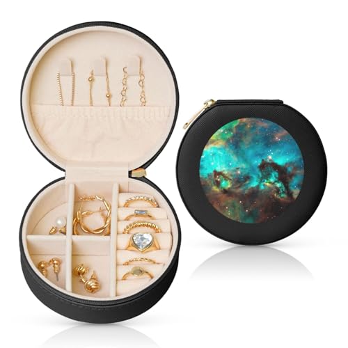WOPQS Universum Galaxy Space Runde Leder-Schmuckschatulle Schmuck-Display Organizer Aufbewahrung kleine Zubehörbox WOPQS Universum Galaxy Space Runde Leder-Schmuckschatulle Schmuck-Display Organizer Aufbewahrung kleine Zubehörbox von WOPQS