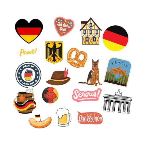 Deutschland Sticker Set, 18 Stück, Germany, deutsch - Wasserfeste Vinyl Aufkleber - Aufkleber für Autos, LKWs, Vans, SUVs, Wände, Fenster, Laptops und Notizbücher Deutschland Sticker Set, 18 Stück, Germany, deutsch - Wasserfeste Vinyl Aufkleber - Aufkleber für Autos, LKWs, Vans, SUVs, Wände, Fenster, Laptops und Notizbücher von WORKIRAN
