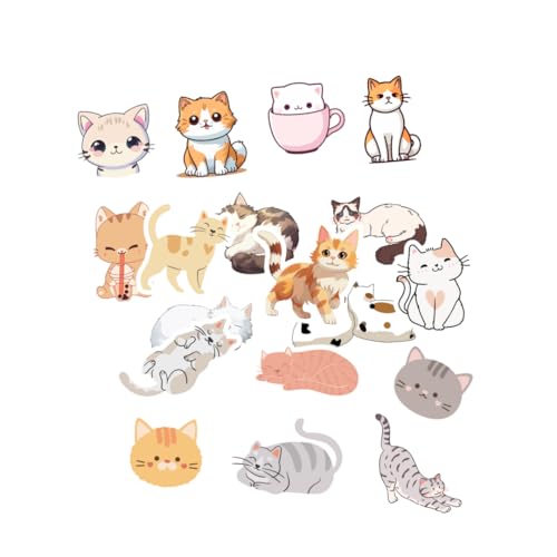Katzen Aufkleber Set, 18 Stück, Süße Katzen Aufkleber Aesthetic - Wasserfeste Vinyl Aufkleber - Aufkleber für Autos, LKWs, Vans, SUVs, Wände, Fenster, Laptops und Notizbücher Katzen Aufkleber Set, 18 Stück, Süße Katzen Aufkleber Aesthetic - Wasserfeste Vinyl Aufkleber - Aufkleber für Autos, LKWs, Vans, SUVs, Wände, Fenster, Laptops und Notizbücher von WORKIRAN