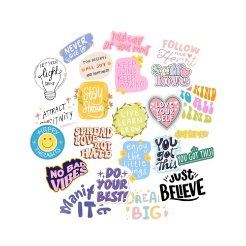 Sprüche Sticker Set, 22 Stück, Motivation Aufkleber, Inspirierendes Sticker Set- Wasserfeste Vinyl Aufkleber - Aufkleber für Autos, Vans, Scrapbook, Wände, Fenster, Laptops und Notizbücher Sprüche Sticker Set, 22 Stück, Motivation Aufkleber, Inspirierendes Sticker Set- Wasserfeste Vinyl Aufkleber - Aufkleber für Autos, Vans, Scrapbook, Wände, Fenster, Laptops und Notizbücher von WORKIRAN