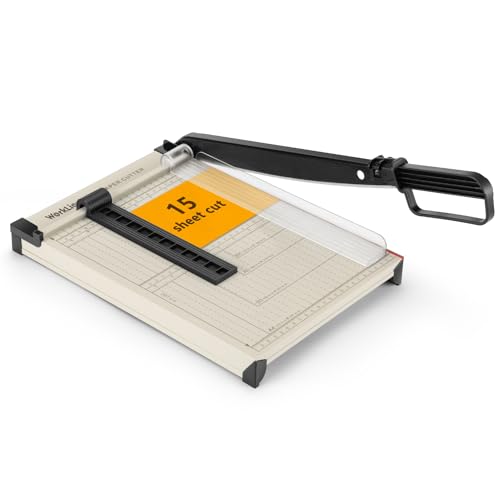 WORKLION Guillotine Papierschneider A4 – robuster Papierschneider mit Sicherheitsschutz, 15 Blatt Kapazität, Präzisions-Schneidemaschine zum Schneiden von Papier, Karten, Fotos, Vinyl und mehr mit WORKLION Guillotine Papierschneider A4 – robuster Papierschneider mit Sicherheitsschutz, 15 Blatt Kapazität, Präzisions-Schneidemaschine zum Schneiden von Papier, Karten, Fotos, Vinyl und mehr mit von WORKLION