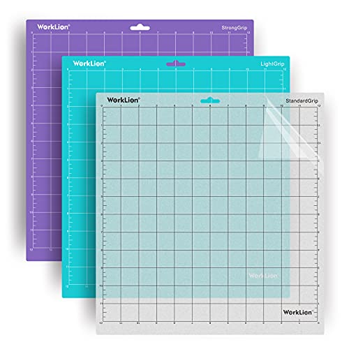 WORKLION Schneidematte 12x12 für Silhouette Cameo: (3 Matten - StandardGrip, LightGrip, StrongGrip) Vielfalt selbstklebend langlebig rutschfest Craft matten für Silhouette Cameo 4/3/2/1 von WORKLION