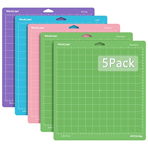 WORKLION Schneidematte 30,5 x 30,5 cm: (5 Matten, 2 Standard-Kleber/1 Frabric-Kleber/1 leichter Klebstoff/1 starker Klebstoff) verschiedene Matten für 3/Air 2/Air/One/Maker 3/Maker von WORKLION