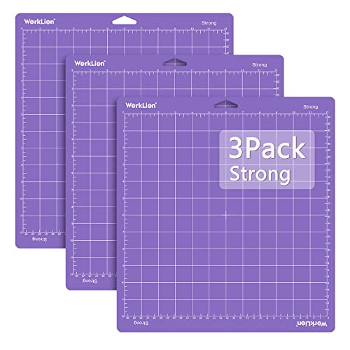 Worklion Schneidematte 30,5 x 30,5 cm Strong haftung für Cricut: Cricut Explore One/Air/Air 2/Maker stark klebend rutschfeste langlebige Matte für Kunst und Bastel, lila Schneidematte (3er-Pack) von WORKLION