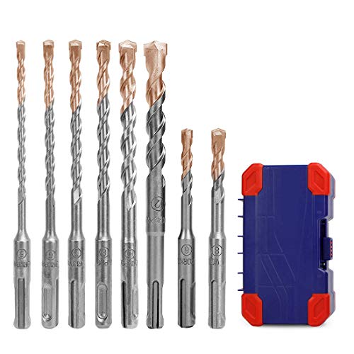 WORKPRO Hammerbohrer Set SDS Plus Bohrer Set Steinbohrer & Betonbohrer mit Hartmetall Spitze 8-teilig im Koffer Ø 5/6 /7/8 /10/ 12mm WORKPRO Hammerbohrer Set SDS Plus Bohrer Set Steinbohrer & Betonbohrer mit Hartmetall Spitze 8-teilig im Koffer Ø 5/6 /7/8 /10/ 12mm von WORKPRO