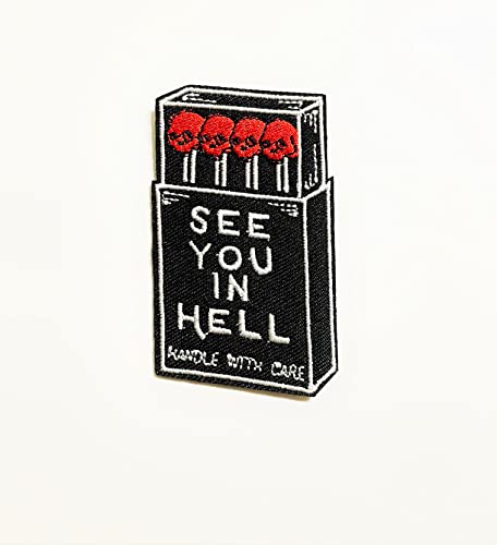 World of Patches Bestickter Aufnäher mit Aufschrift "See You in Hell", zum Aufnähen oder Aufbügeln auf Kleidung, Kleid, Hosen, Hut, Jeans, Nähen, Hitze, Applikation, DIY, Bügelbild World of Patches Bestickter Aufnäher mit Aufschrift "See You in Hell", zum Aufnähen oder Aufbügeln auf Kleidung, Kleid, Hosen, Hut, Jeans, Nähen, Hitze, Applikation, DIY, Bügelbild von WORLD OF PATCHES