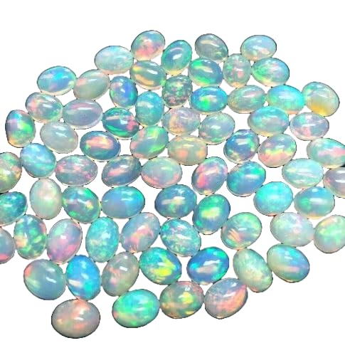 7x6mm Ethiopian Opal,50Pcs Cabochon Rare Quality Ethiopian Opal,50Pcs OVAL Cabochon Ethiopian Opal Cabochon Natural welo opal multi fire opal loose Gemstone For Jewelry Making SK-WWG-OPAL-LOOSE-3263 von WORLD WIDE GEMS