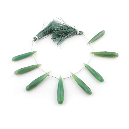 BEADS GEMSTONE 1 Strand Natural Light Green Chalceny Faceted Long Elongated Tear Drop Perlen Briolettes - 39mmx7mm-44mmx9mm 7 Zoll SB2995 Code-HIGH-37664 BEADS GEMSTONE 1 Strand Natural Light Green Chalceny Faceted Long Elongated Tear Drop Perlen Briolettes - 39mmx7mm-44mmx9mm 7 Zoll SB2995 Code-HIGH-37664 von WORLD WIDE GEMS
