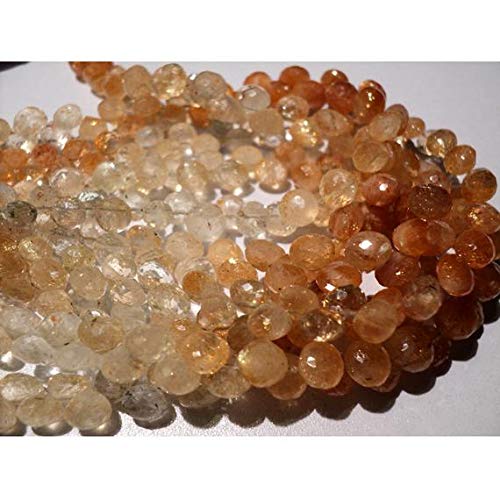 BEADS GEMSTONE SunStone, Faceted Beads, Onion Briolettes, Approx 8mm Beads, 4 Inch Code-HIGH-48338 BEADS GEMSTONE SunStone, Faceted Beads, Onion Briolettes, Approx 8mm Beads, 4 Inch Code-HIGH-48338 von WORLD WIDE GEMS