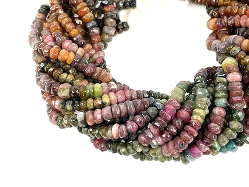 Natural Natural Multi Tourmaline rondella faceted Beads 5.5-6mm 13 inch long string jewelry making gemstone beads for necklace bracelet von WORLD WIDE GEMS