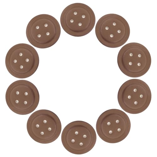 WOSHIMT 50 mm, extra große braune Lederoptik-Knöpfe zum Nähen, Verzieren, für Bastelarbeiten, Nähen, Mäntel, Anzüge, Dekoration, Kartenherstellung (braun) von WOSHIMT
