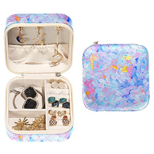 WOSHJIUK Schmuckschatulle Tragbare Reiseschmuckschatulle,Ölfarbe Aquarell Jahrgang,Leder-Schmuckkästchen, kleiner Schmuck-Organizer WOSHJIUK Schmuckschatulle Tragbare Reiseschmuckschatulle,Ölfarbe Aquarell Jahrgang,Leder-Schmuckkästchen, kleiner Schmuck-Organizer von WOSHJIUK