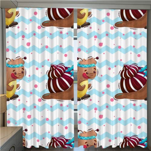 WOSUBI Vorhang Blickdicht 3D Vorhänge Cartoon-Schnecke Kinderzimmer Schlafzimmer Wohnzimmer Gardinen Schöner Hintergrund mit Ösen Vorhang Blickdicht für Schlafzimmer Wohnzimmer von WOSUBI