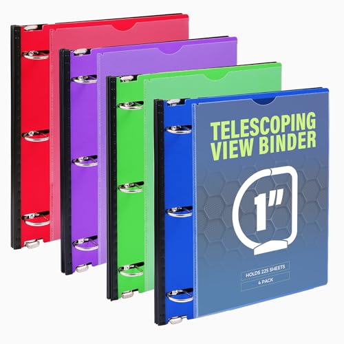 WOT I Teleskop-Ordner mit 3 Ringen, 2,5 cm, erweiterbar, flexibel, mit anpassbarem Vorderdeckel und transparenter Katalogtasche, für 225 Blatt, verschiedene Farben, Schul- und Bürobedarf, 4 Stück WOT I Teleskop-Ordner mit 3 Ringen, 2,5 cm, erweiterbar, flexibel, mit anpassbarem Vorderdeckel und transparenter Katalogtasche, für 225 Blatt, verschiedene Farben, Schul- und Bürobedarf, 4 Stück von WOT I