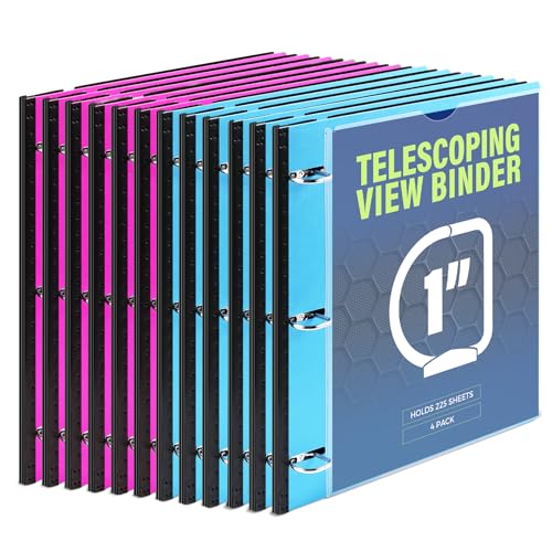 WOT I Teleskop-Ordner mit 3 Ringen, 2,5 cm, erweiterbar, flexibel, patentiertes Design für einfachen Transport, hält 225 Blatt, perfekt für Schule, Büro und Zuhause, Blau + Rosa, 12 Stück WOT I Teleskop-Ordner mit 3 Ringen, 2,5 cm, erweiterbar, flexibel, patentiertes Design für einfachen Transport, hält 225 Blatt, perfekt für Schule, Büro und Zuhause, Blau + Rosa, 12 Stück von WOT I