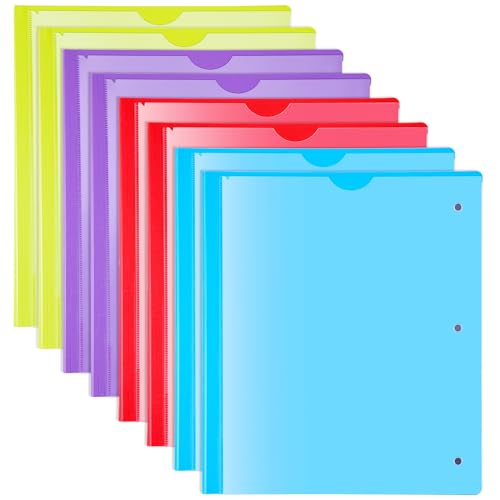 WOTI Robuste 2-seitige Zinken-Ordner mit transparenter Vordertasche, ultra-langlebige Kunststoff-Ordner (0,7 mm) für Briefgröße, intelligenter Projektvergleich, lebendige Farben, Schul- und Bürobedarf von WOT I