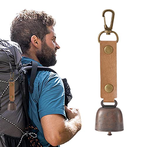 WOTEG Bärenglocke, lauter Bären-Glocke mit PU-Lederband, warnt Tiere, zum Wandern, Radfahren, Klettern, verhindert erschreckende Bären beim Wandern von WOTEG