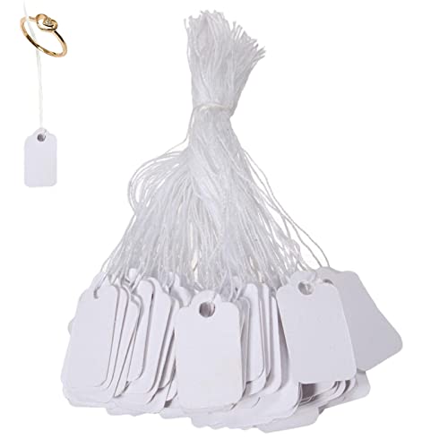 WOTEG Preisschilder für Schmuck - Markierungsetiketten mit angehängter Schnur - 100 Stück blanko beschreibbare Geschenkpapier-Markierungsetiketten für Waren, Geschenke, Schmuck, Kleidung WOTEG Preisschilder für Schmuck - Markierungsetiketten mit angehängter Schnur - 100 Stück blanko beschreibbare Geschenkpapier-Markierungsetiketten für Waren, Geschenke, Schmuck, Kleidung von WOTEG